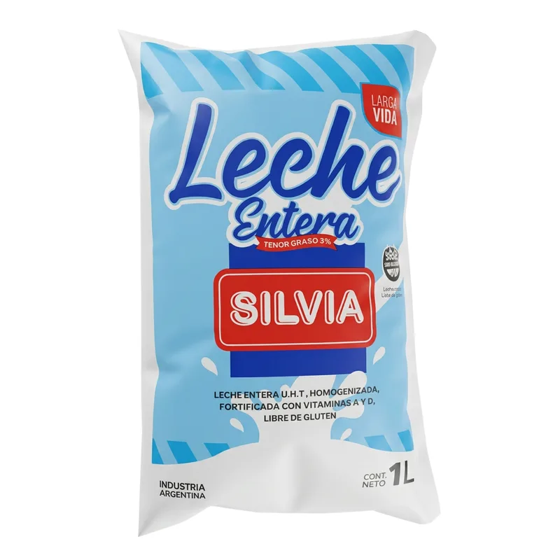 Leche Entera — 1 L · pack x 6 u. · 3 packs x caja